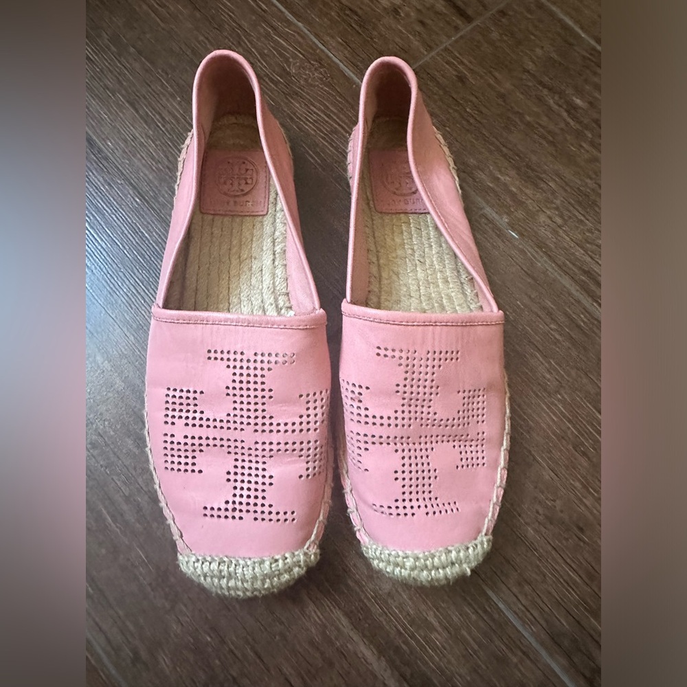Pink leather Tory Burch Espadrilles